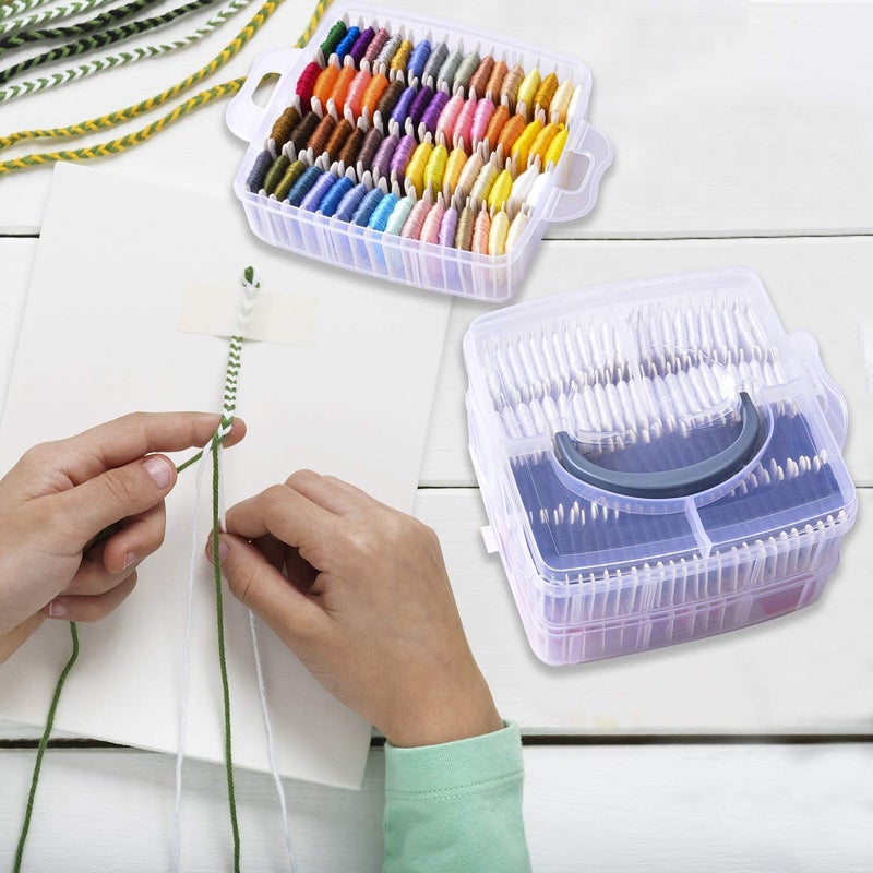 Peirich 201 Pack Embroidery Floss Kit, Includes Embroidery Threads 3-Tier Organizer Box Embroidery Kits for Friendship Bracelets Cross stitch DIY Floss Craft, Gift for Halloween Christmas Mother's Day - Image 5